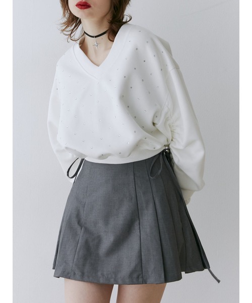 jouetie(ジュエティ)の「リボンプリーツミニスカパン【セットアップ対応】(スカート・レディース・その他1/ブラック/グレー・MEDIUM)」の10枚目の写真