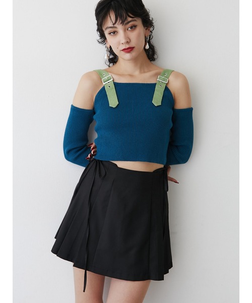 jouetie(ジュエティ)の「リボンプリーツミニスカパン【セットアップ対応】(スカート・レディース・その他1/ブラック/グレー・MEDIUM)」の7枚目の写真