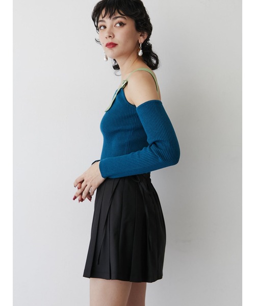 jouetie(ジュエティ)の「リボンプリーツミニスカパン【セットアップ対応】(スカート・レディース・その他1/ブラック/グレー・MEDIUM)」の8枚目の写真