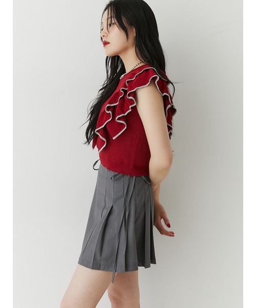 jouetie(ジュエティ)の「リボンプリーツミニスカパン【セットアップ対応】(スカート・レディース・その他1/ブラック/グレー・MEDIUM)」の16枚目の写真