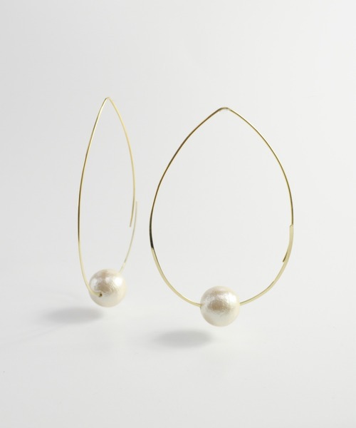 anq.(アンク)の「「anq.」コットンパール ピアス(ピアス(両耳用)・レディース・ホワイト・ONE SIZE)」の3枚目の写真