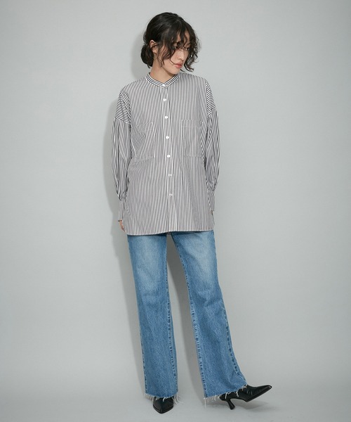 ADAM ET ROPE'(アダムエロペ)の「【一部サイト限定】TCブロードバンドシャツ(シャツ/ブラウス・レディース・ダークグリーン/ブラック系その他/オフホワイト/ブルー系その他4/ブルー系その他5/ピンク・FREE)」の12枚目の写真