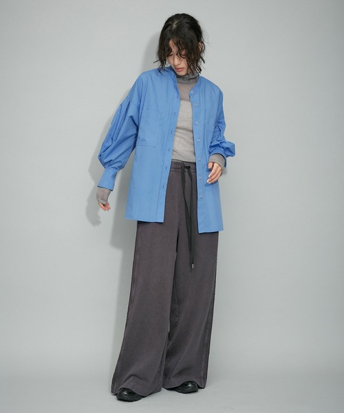 ADAM ET ROPE'(アダムエロペ)の「【一部サイト限定】TCブロードバンドシャツ(シャツ/ブラウス・レディース・ダークグリーン/ブラック系その他/オフホワイト/ブルー系その他4/ブルー系その他5/ピンク・FREE)」の13枚目の写真