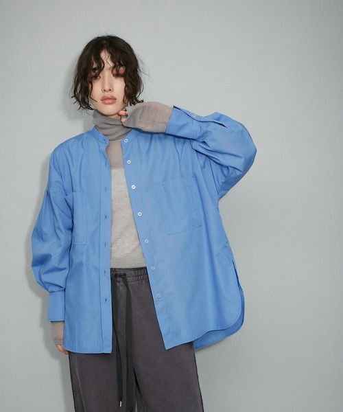 ADAM ET ROPE'(アダムエロペ)の「【一部サイト限定】TCブロードバンドシャツ(シャツ/ブラウス・レディース・ダークグリーン/ブラック系その他/オフホワイト/ブルー系その他4/ブルー系その他5/ピンク・FREE)」の15枚目の写真