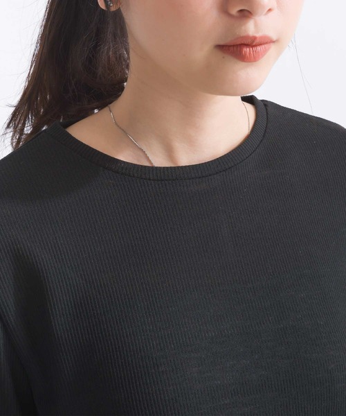 PICCIN（ピッチン）の「【WEB限定】シアーテレコラメ切替え長袖カットソー（Tシャツ/カットソー・レディース・オフホワイト/ブラック・M）」の10枚目の写真