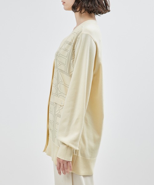 ROPE'(ロペ)の「【雑誌掲載】モノグラムプリントドッキングカーディガン【セットアップ対応】(カーディガン/ボレロ・レディース・ブラック/キナリ・FREE)」の7枚目の写真