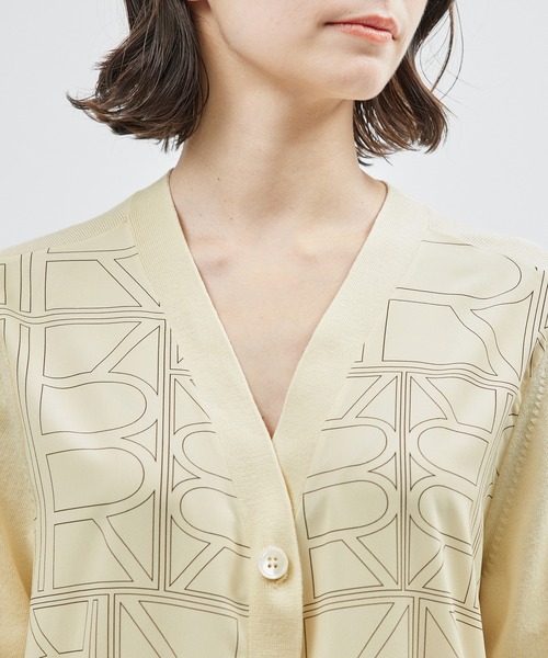 ROPE'(ロペ)の「【雑誌掲載】モノグラムプリントドッキングカーディガン【セットアップ対応】(カーディガン/ボレロ・レディース・ブラック/キナリ・FREE)」の9枚目の写真