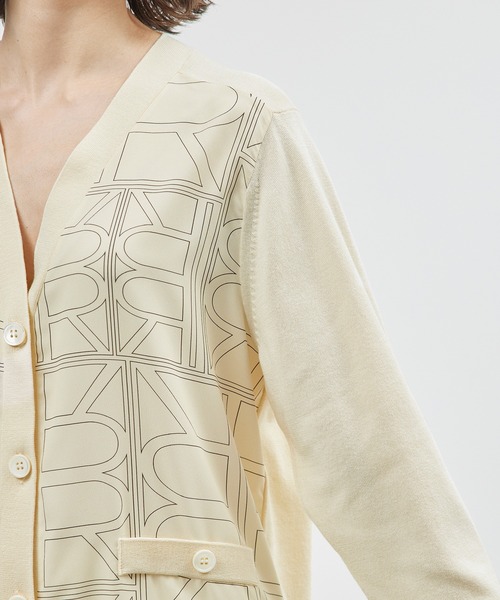 ROPE'(ロペ)の「【雑誌掲載】モノグラムプリントドッキングカーディガン【セットアップ対応】(カーディガン/ボレロ・レディース・ブラック/キナリ・FREE)」の10枚目の写真