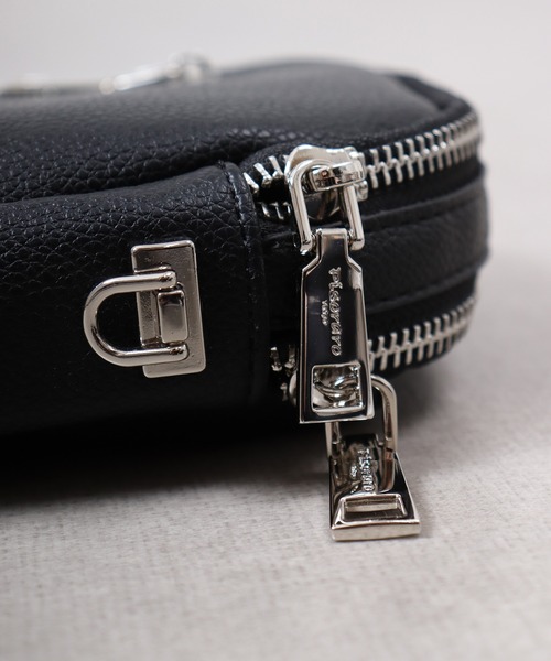 FUNALIVE（ファンアライブ）の「Pisoraro カラーコンビ　エコバッグ付スマホポシェット（ショルダーバッグ・レディース・ブラック/アイボリー・FREE）」の9枚目の写真