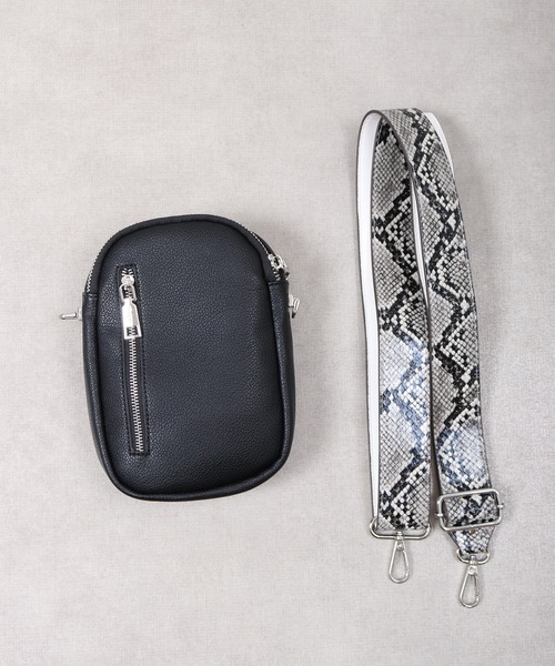 FUNALIVE（ファンアライブ）の「Pisoraro カラーコンビ　エコバッグ付スマホポシェット（ショルダーバッグ・レディース・ブラック/アイボリー・FREE）」の16枚目の写真