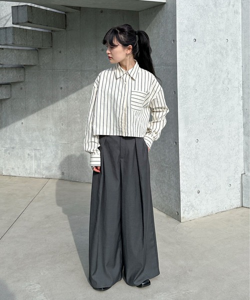 feepur（フェピュール）の「深タックスーパーワイドパンツ（その他パンツ・レディース・グレー/ブラック/アイボリー・SMALL/MEDIUM）」の4枚目の写真