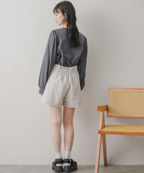 RETRO GIRL（レトロガール）の「配色ステッチフラップSPT（その他パンツ・レディース・ナチュラル/ブラック/ダークグレー・FREE）」の7枚目の写真