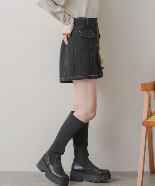 RETRO GIRL（レトロガール）の「配色ステッチフラップSPT（その他パンツ・レディース・ナチュラル/ブラック/ダークグレー・FREE）」の19枚目の写真