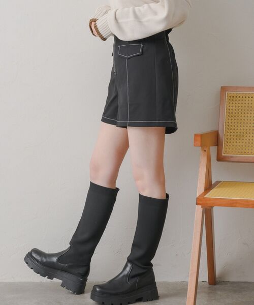 RETRO GIRL（レトロガール）の「配色ステッチフラップSPT（その他パンツ・レディース・ナチュラル/ブラック/ダークグレー・FREE）」の20枚目の写真