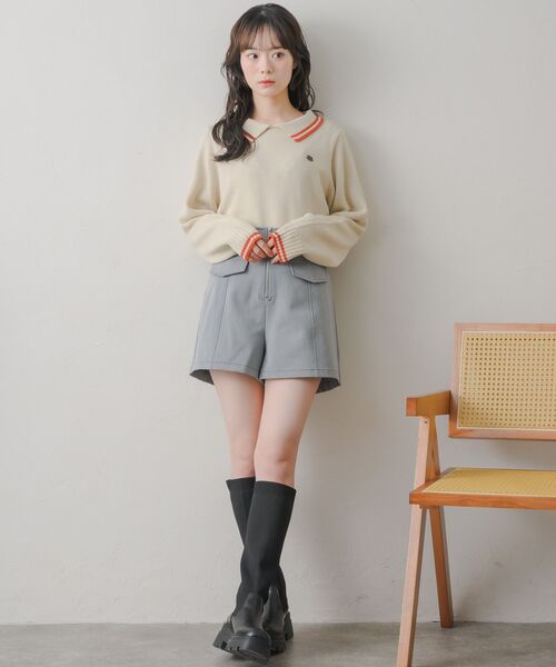 RETRO GIRL（レトロガール）の「配色ステッチフラップSPT（その他パンツ・レディース・ナチュラル/ブラック/ダークグレー・FREE）」の22枚目の写真