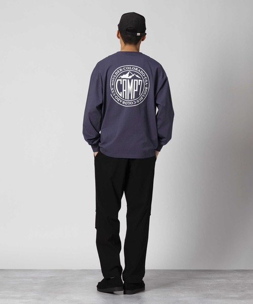 CAMP7(キャンプセブン)の「【CAMP7】サークルロゴ長袖Tシャツ 抗菌防臭 サスティナブル ユニセックス ロゴ ロンT(Tシャツ/カットソー・メンズ・ネイビー/ライトベージュ・M/L/XL)」の14枚目の写真