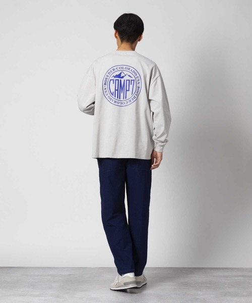 CAMP7(キャンプセブン)の「【CAMP7】サークルロゴ長袖Tシャツ 抗菌防臭 サスティナブル ユニセックス ロゴ ロンT(Tシャツ/カットソー・メンズ・ネイビー/ライトベージュ・M/L/XL)」の12枚目の写真