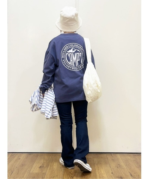 CAMP7(キャンプセブン)の「【CAMP7】サークルロゴ長袖Tシャツ 抗菌防臭 サスティナブル ユニセックス ロゴ ロンT(Tシャツ/カットソー・メンズ・ネイビー/ライトベージュ・M/L/XL)」の20枚目の写真