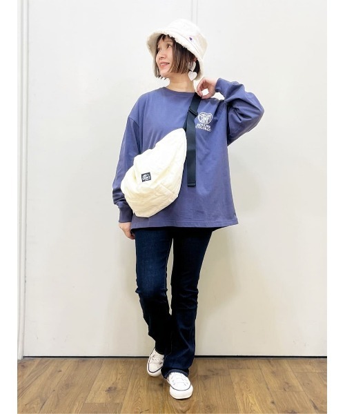 CAMP7(キャンプセブン)の「【CAMP7】サークルロゴ長袖Tシャツ 抗菌防臭 サスティナブル ユニセックス ロゴ ロンT(Tシャツ/カットソー・メンズ・ネイビー/ライトベージュ・M/L/XL)」の21枚目の写真
