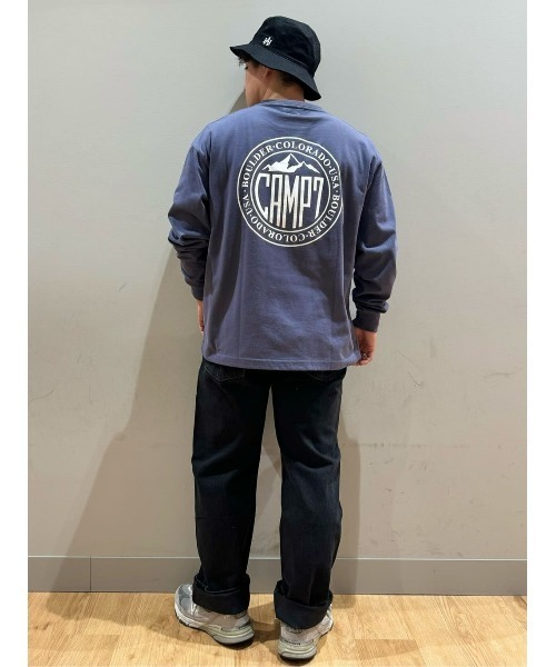 CAMP7(キャンプセブン)の「【CAMP7】サークルロゴ長袖Tシャツ 抗菌防臭 サスティナブル ユニセックス ロゴ ロンT(Tシャツ/カットソー・メンズ・ネイビー/ライトベージュ・M/L/XL)」の17枚目の写真