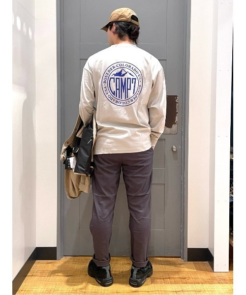 CAMP7(キャンプセブン)の「【CAMP7】サークルロゴ長袖Tシャツ 抗菌防臭 サスティナブル ユニセックス ロゴ ロンT(Tシャツ/カットソー・メンズ・ネイビー/ライトベージュ・M/L/XL)」の16枚目の写真