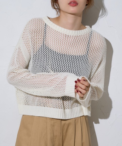 セール】メッシュニットプルオーバー（Tシャツ/カットソー）｜TRIANGLE