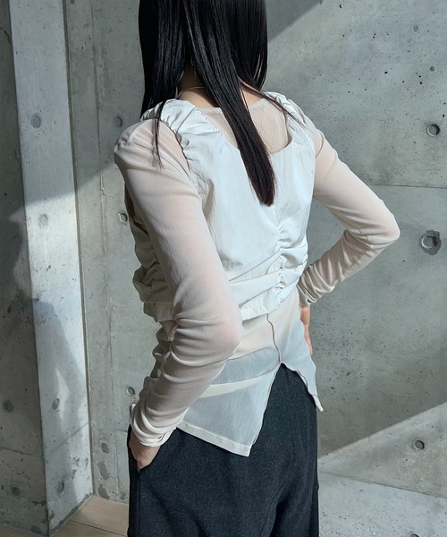 y/m by RIKA（イムバイリカ）の「T/Nタフタジップアップギャザービスチェ（ベスト・レディース・カーキ/ブラック/アイボリー・FREE）」の10枚目の写真