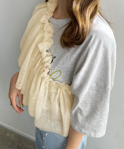 Futier land（フューティアランド）の「マルチWay1段フリルチュールティアードビスチェ（ベスト・レディース・アイボリー/ブラック/グレー・FREE）」の22枚目の写真