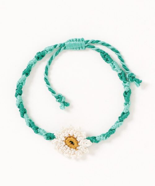 チャイハネ（チャイハネ）の「【チャイハネ】マーガレットミサンガ（ブレスレット・レディース・ブラック/ホワイト/レッド/ピンク/パープル/オレンジ・FREE）」の2枚目の写真