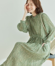 花柄シフォンワンピース