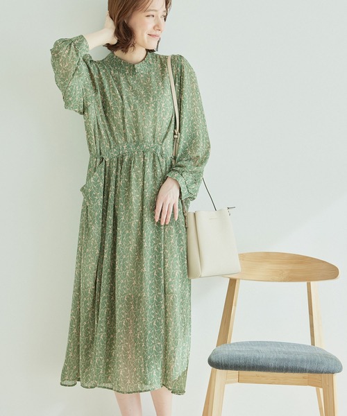 Jayro（ジャイロ）の「花柄シフォンワンピース（ワンピース・レディース・ライトグリーン/ブラック・FREE）」の17枚目の写真