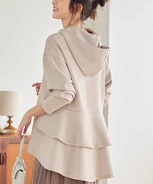 ＩＥＤＩＴ　花粉リリースがうれしい　とろぷるダンボールカットソーの２段バックフレアーパーカー