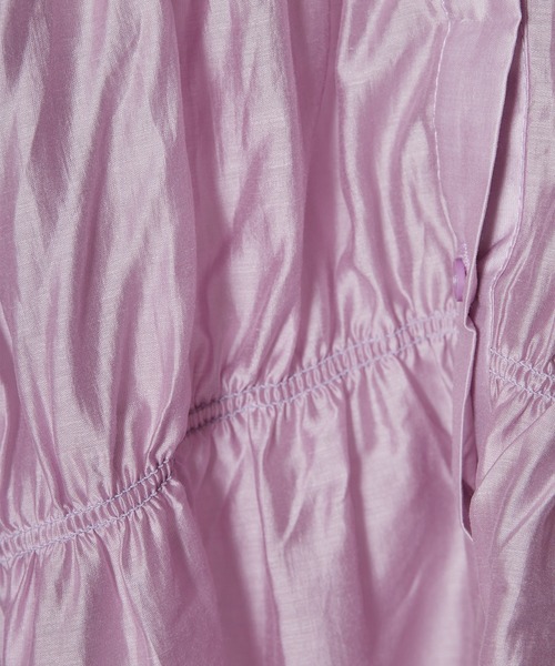AO2（アオズ）の「Gathered Sheer Shirt / レギュラーカラー ギャザーシアーシャツ（シャツ/ブラウス・レディース・アイボリー/ラベンダー/ライトグリーン・FREE）」の8枚目の写真