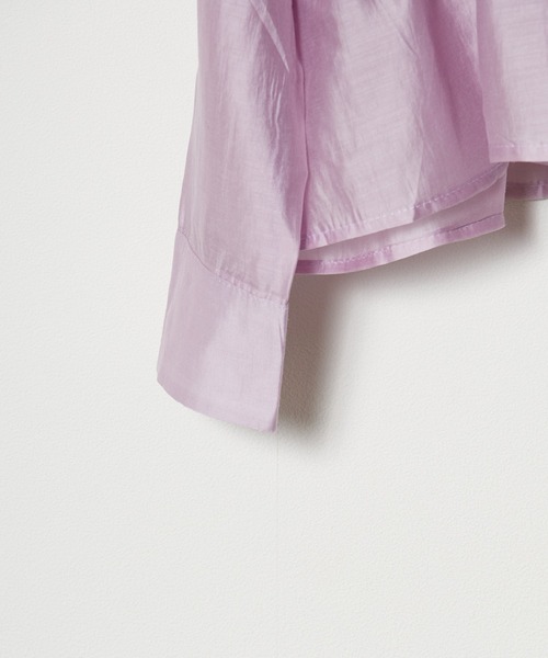 AO2（アオズ）の「Gathered Sheer Shirt / レギュラーカラー ギャザーシアーシャツ（シャツ/ブラウス・レディース・アイボリー/ラベンダー/ライトグリーン・FREE）」の7枚目の写真