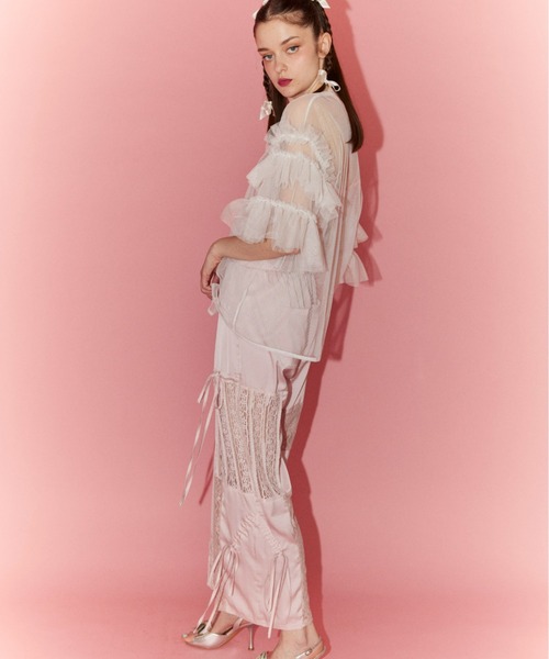 Candy Stripper(キャンディストリッパー)の「LACY PATCH WORK DROST パンツ(その他パンツ・レディース・ピンク/ブラック/ライトブルー・2)」の14枚目の写真