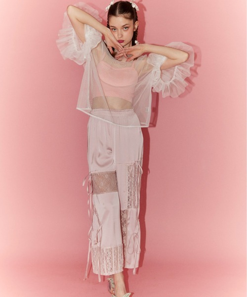Candy Stripper(キャンディストリッパー)の「LACY PATCH WORK DROST パンツ(その他パンツ・レディース・ピンク/ブラック/ライトブルー・2)」の12枚目の写真