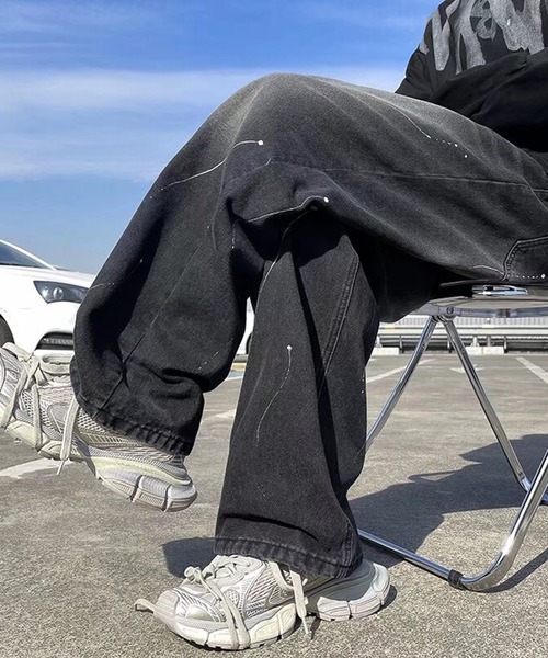 SHEPP（シープ）の「デザイン ワイドパンツ（デニムパンツ・メンズ・ブラック・S/L/M）」の11枚目の写真