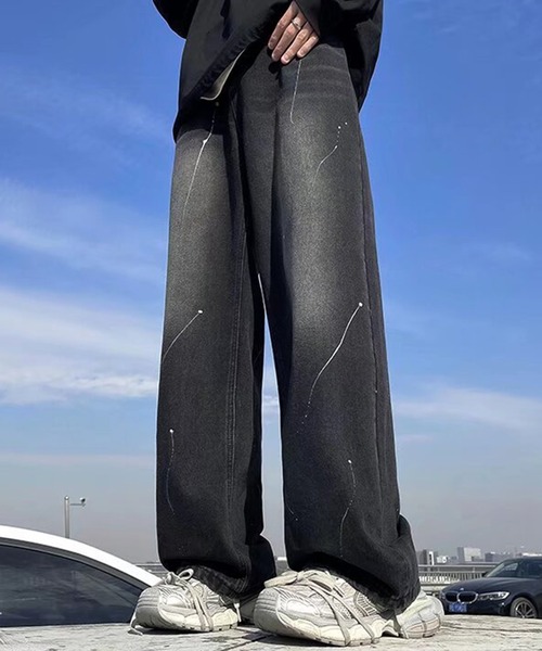 SHEPP（シープ）の「デザイン ワイドパンツ（デニムパンツ・メンズ・ブラック・S/L/M）」の14枚目の写真