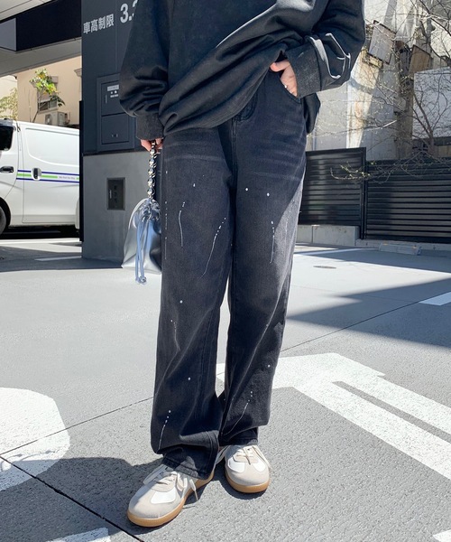 SHEPP（シープ）の「デザイン ワイドパンツ（デニムパンツ・メンズ・ブラック・S/L/M）」の18枚目の写真