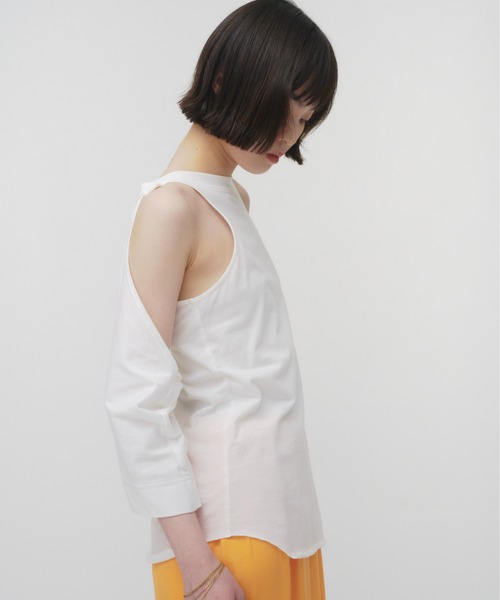 THINGS THAT MATTER（シングス ザット マター）の「LAYERED CUT AND SEW TOPS / レイヤードカットソートップス（Tシャツ/カットソー・レディース・ブラック/ホワイト/チャコールグレー・FREE）」の6枚目の写真