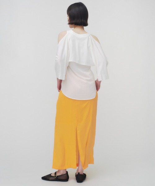 THINGS THAT MATTER（シングス ザット マター）の「LAYERED CUT AND SEW TOPS / レイヤードカットソートップス（Tシャツ/カットソー・レディース・ブラック/ホワイト/チャコールグレー・FREE）」の12枚目の写真