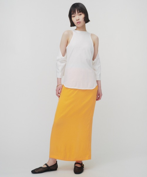 THINGS THAT MATTER（シングス ザット マター）の「LAYERED CUT AND SEW TOPS / レイヤードカットソートップス（Tシャツ/カットソー・レディース・ブラック/ホワイト/チャコールグレー・FREE）」の9枚目の写真