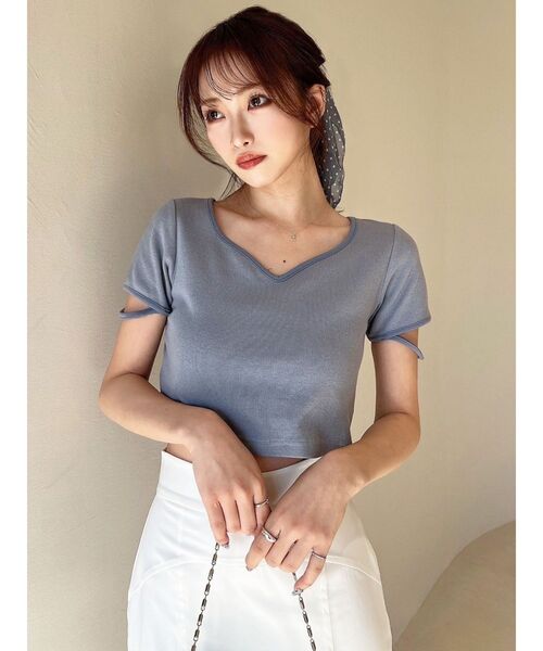 RESEXXY（リゼクシー）の「スリーブデザイントップス（Tシャツ/カットソー・レディース・ブルー/ブラック/その他1/オレンジ・FREE）」の10枚目の写真