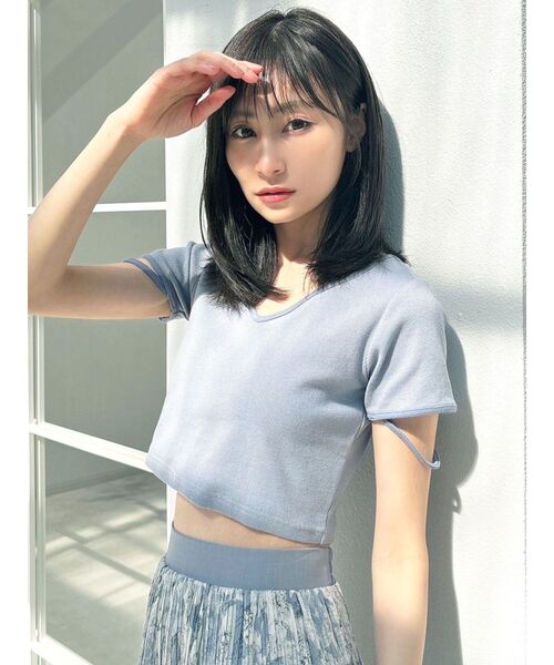 RESEXXY（リゼクシー）の「スリーブデザイントップス（Tシャツ/カットソー・レディース・ブルー/ブラック/その他1/オレンジ・FREE）」の20枚目の写真