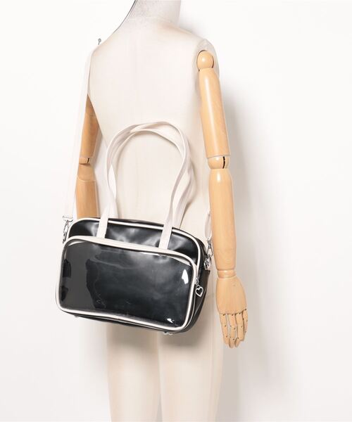 Mayree（メイリー）の「【urge select】クリアポケット スクールバッグ【A4サイズ収納可能】（ショルダーバッグ・レディース・ブラック/ホワイト・FREE）」の9枚目の写真