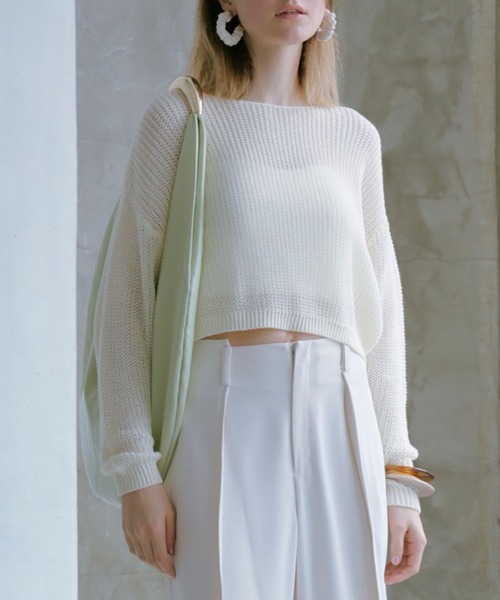 Lil Ambition（リルアンビション）の「ショートニットプルオーバー（ニット/セーター・レディース・ミント/ホワイト/ベビーピンク/ブラック・FREE）」の8枚目の写真