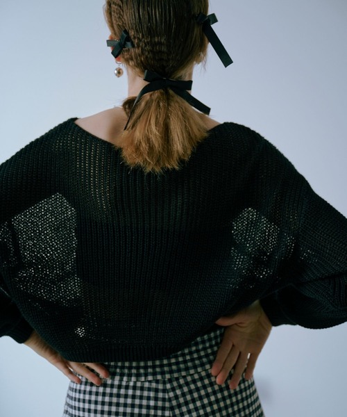 Lil Ambition（リルアンビション）の「ショートニットプルオーバー（ニット/セーター・レディース・ミント/ホワイト/ベビーピンク/ブラック・FREE）」の9枚目の写真