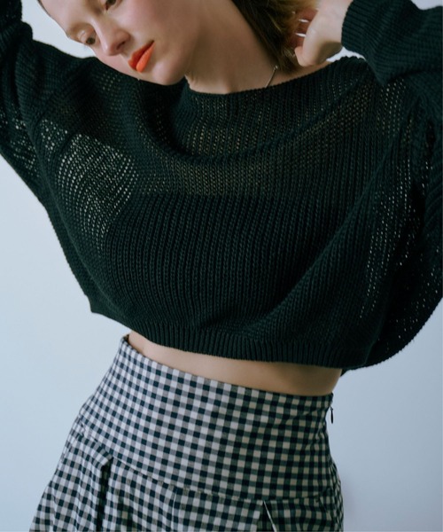 Lil Ambition（リルアンビション）の「ショートニットプルオーバー（ニット/セーター・レディース・ミント/ホワイト/ベビーピンク/ブラック・FREE）」の10枚目の写真