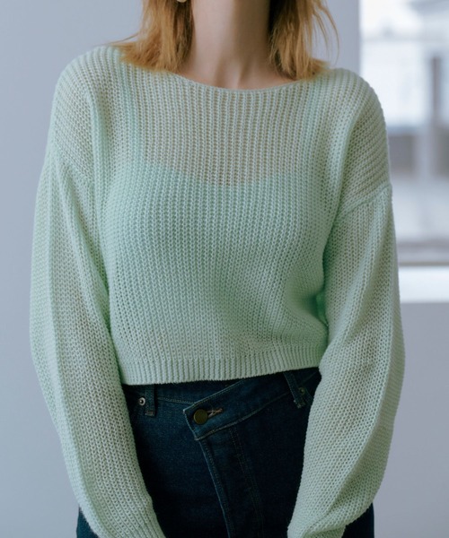Lil Ambition（リルアンビション）の「ショートニットプルオーバー（ニット/セーター・レディース・ミント/ホワイト/ベビーピンク/ブラック・FREE）」の12枚目の写真