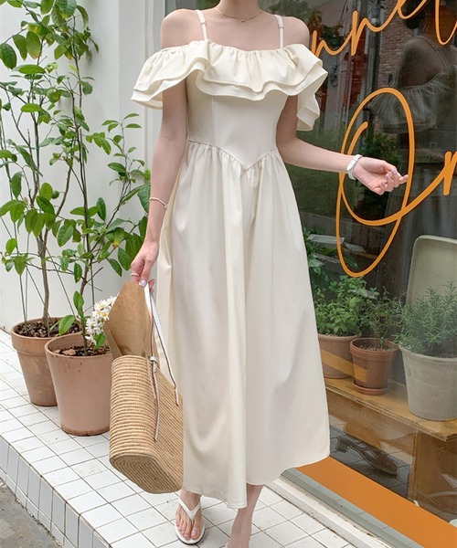 オフショルダーフリルワンピース（ワンピース）｜Twinkle;pm